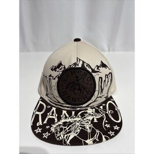 Top Level Rancho Rodeo Cowboy Mens Cream‎ Brown Adjustable Snapback Cap Hat